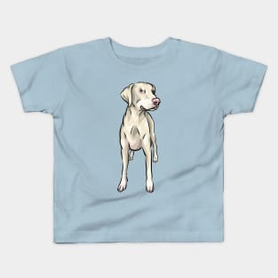 White Doberman Dog | Natural Ears Uncropped Kids T-Shirt